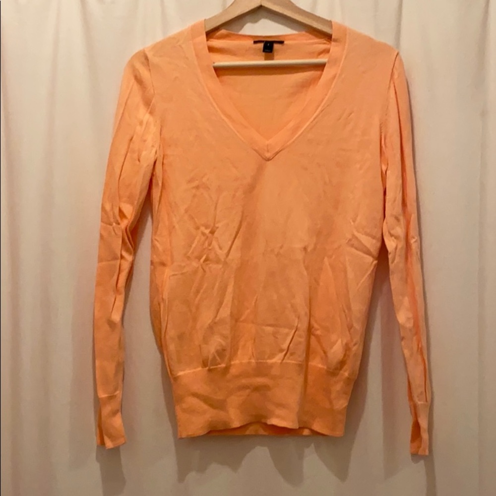 J. Crew cotton v-neck sweater small peach